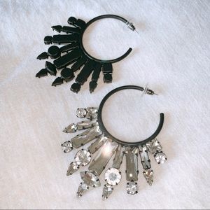 Gothic designs ear hoops with stones